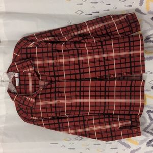 Kim Rogers Petite Red Plaid Blouse, Size PM